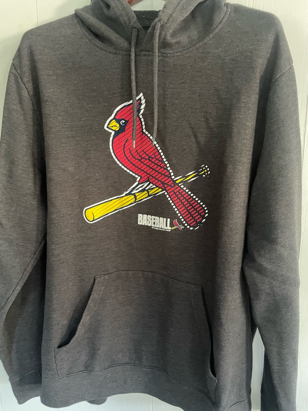 Genuine Merchandise Charcoal Crewneck Sweatshirt with Red Cardinal Logo